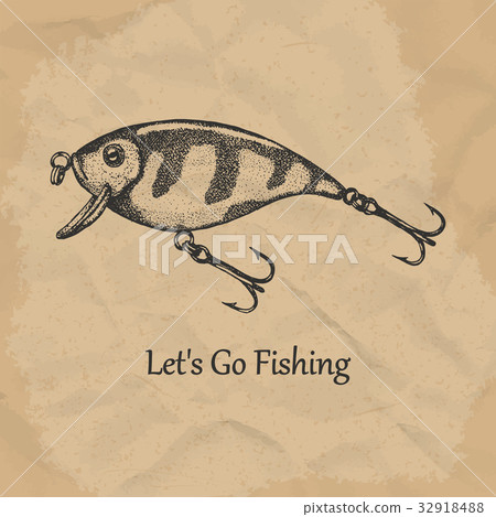 Illustration of spinning lure wobbler. Vector 32918488