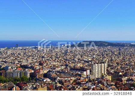 aerial view of Barcelona, Spain 32918848