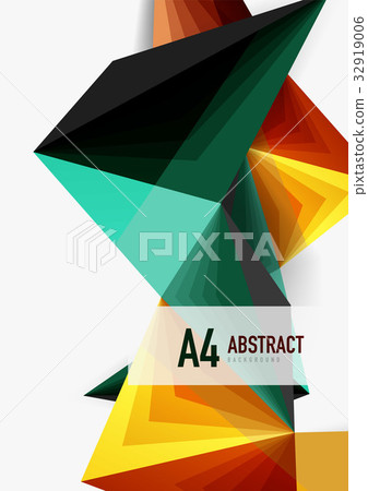 Vector low poly style 3d triangle line Vector low poly style 3d triangle line 32919006