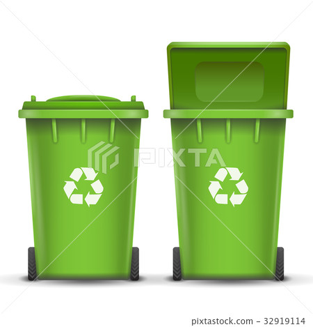 Green Recycling Bin Bucket Vector For Glass Trash Green Recycling Bin Bucket Vector For Glass Trash 32919114