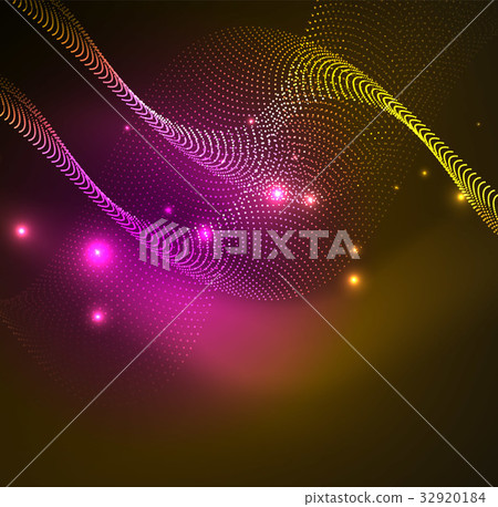 3D illuminated wave of glowing particles 3D illuminated wave of glowing particles 32920184
