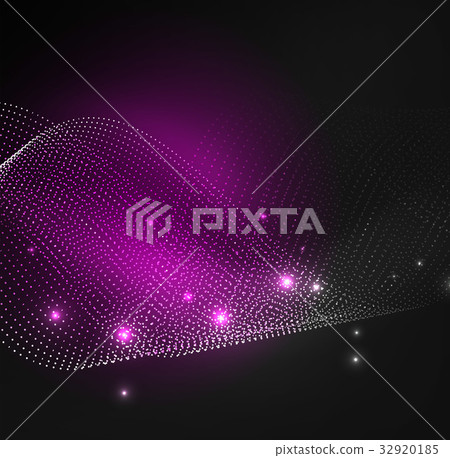 3D illuminated wave of glowing particles 3D illuminated wave of glowing particles 32920185