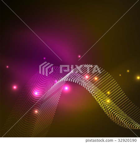 3D illuminated wave of glowing particles 3D illuminated wave of glowing particles 32920190