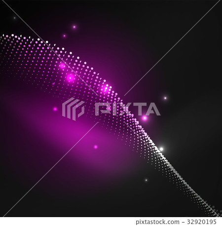 3D illuminated wave of glowing particles 32920195