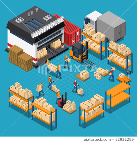 Warehouse Isometric Composition 32921299