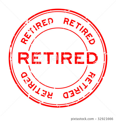 Grunge red  retired round rubber seal stamp 32921666