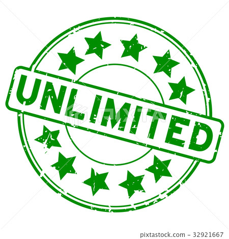 Grunge green unlimited round rubber seal stamp 32921667