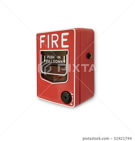 fire alarm button isolate on white background 32921744