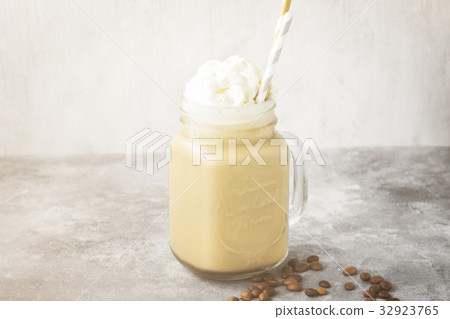 Ice coffee with milk and cream Ice coffee with milk and cream 32923765