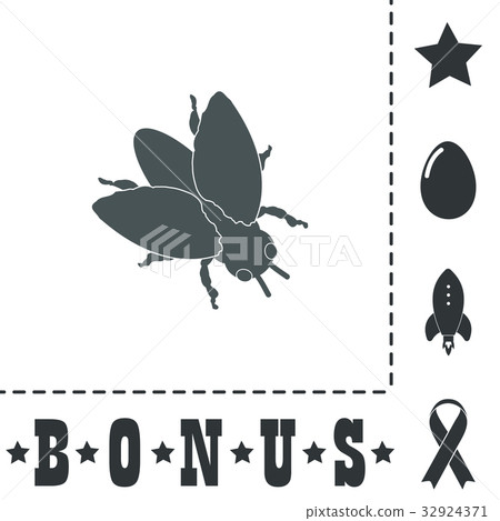 Stencil flies icon, sign and button Stencil flies icon, sign and button 32924371