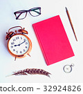 Vintage school items in a flat lay composition 32924826
