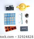 Vintage school items in a flat lay composition 32924828