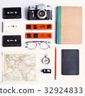 Vintage school items in a flat lay composition 32924833