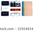 Vintage school items in a flat lay composition 32924834