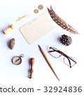 Vintage school items in a flat lay composition 32924836