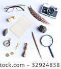 Vintage school items in a flat lay composition 32924838