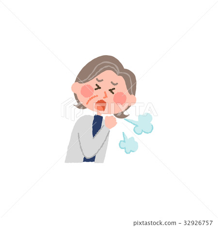 Elderly woman coughing - Stock Illustration [32926757] - PIXTA