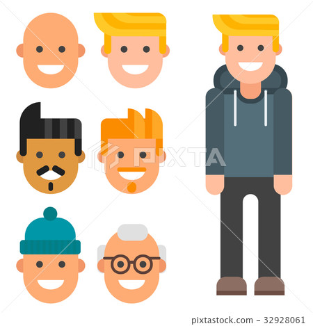 Man constructor body avatar creator vector cartoon 32928061