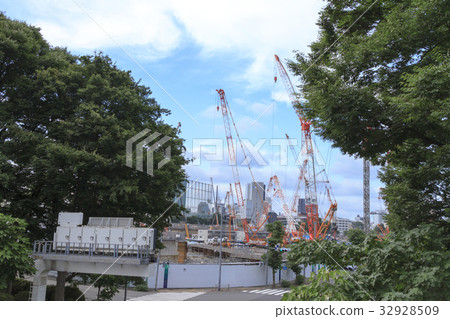 Urban scenery (Tokyo, New National Stadium, under construction) Urban scenery (Tokyo, New National Stadium, under construction) 32928509