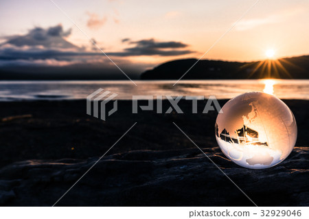 Mount Fuji Globe Lake Lake Yamanaka Sunset Mount Fuji Globe Lake Lake Yamanaka Sunset 32929046