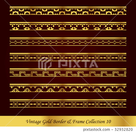 Vintage Luxury Gold Border Frame Vector Collection 32932820