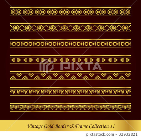 Vintage Luxury Gold Border Frame Vector Collection 32932821