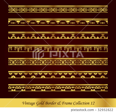 Vintage Luxury Gold Border Frame Vector Collection Vintage Luxury Gold Border Frame Vector Collection 32932822