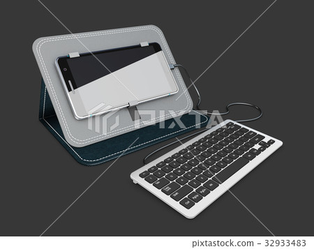 Keyboard for mobile device. 3d Illustration 32933483