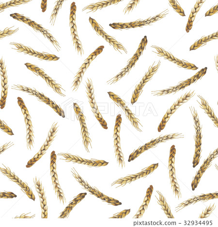 Watercolor malt pattern - Stock Illustration [32934495] - PIXTA
