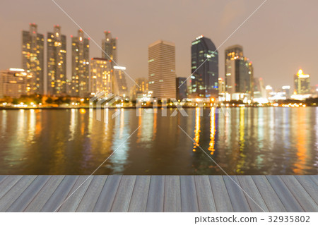 Office building blurred bokeh light with reflectio Office building blurred bokeh light with reflectio 32935802