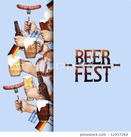 Watercolor octoberfest design 32937268