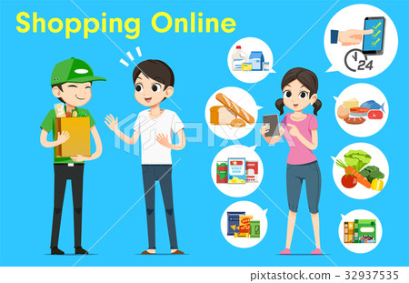 Easy E-commerce to supermarket service. Easy E-commerce to supermarket service. 32937535