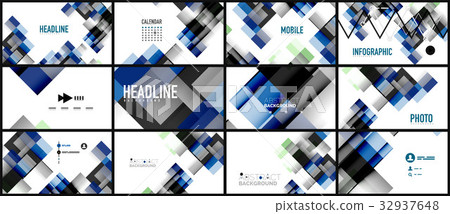 Business presentation geometric template 32937648