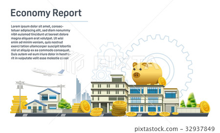 Economy of the city report background concept.  32937849