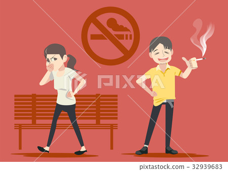 Smoking in public places. Warning in social.  32939683