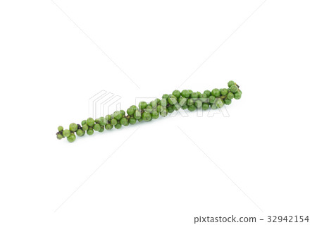 fresh green peppercorns isolated on white fresh green peppercorns isolated on white 32942154