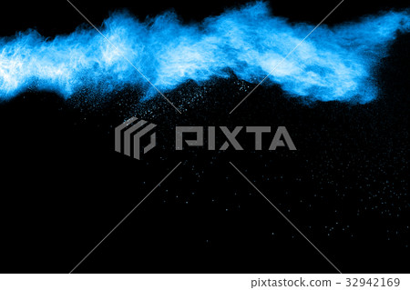 color powder explosion on black background. 32942169