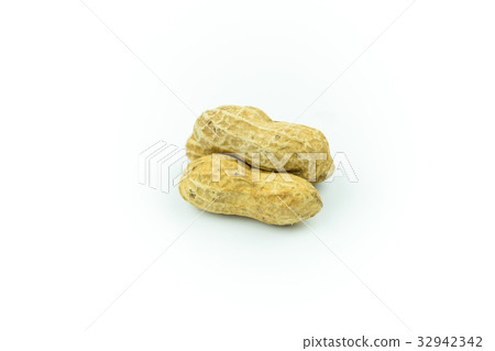 Dried peanuts isolated on white Dried peanuts isolated on white 32942342