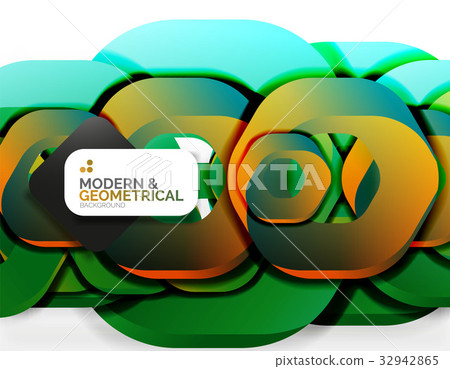 Geometric abstract background, cut chain shapes or Geometric abstract background, cut chain shapes or 32942865
