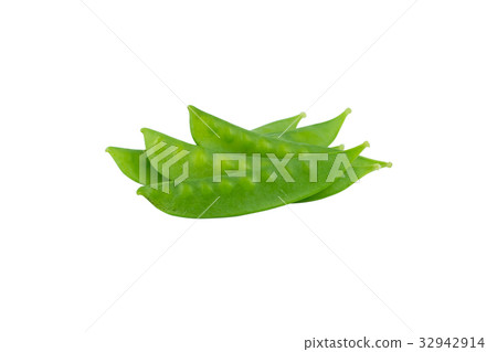 Snow peas isolated on white background.. Snow peas isolated on white background.. 32942914