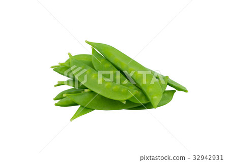 Snow peas isolated on white background.. Snow peas isolated on white background.. 32942931