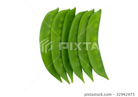 Snow peas isolated on white background.. Snow peas isolated on white background.. 32942973