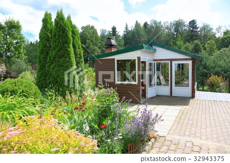 Summer terrace on the garden area Summer terrace on the garden area 32943375