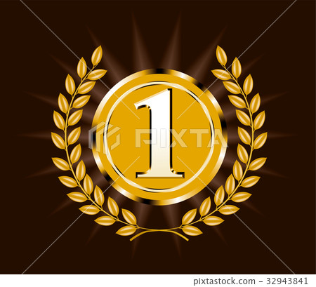 Metallic texture gold medal dark color background 32943841