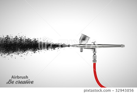 Close up of a airbrush paint sprayer isolated on 32943856