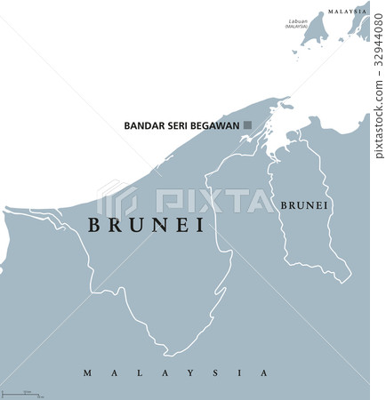 Brunei political map Brunei political map 32944080