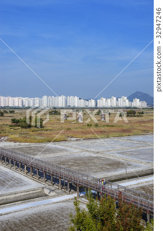 Salt mine, windmill, Sora wetland ecological park 32947246