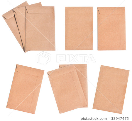 Brown envelopes isolated on white background. 32947475