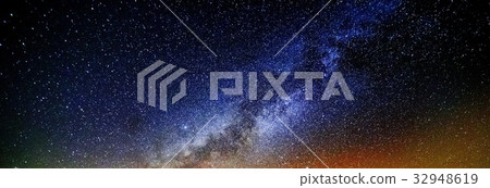 Colorful space shot of milky way galaxy with stars 32948619