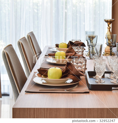 dining wooden table in modern home dining wooden table in modern home 32952247